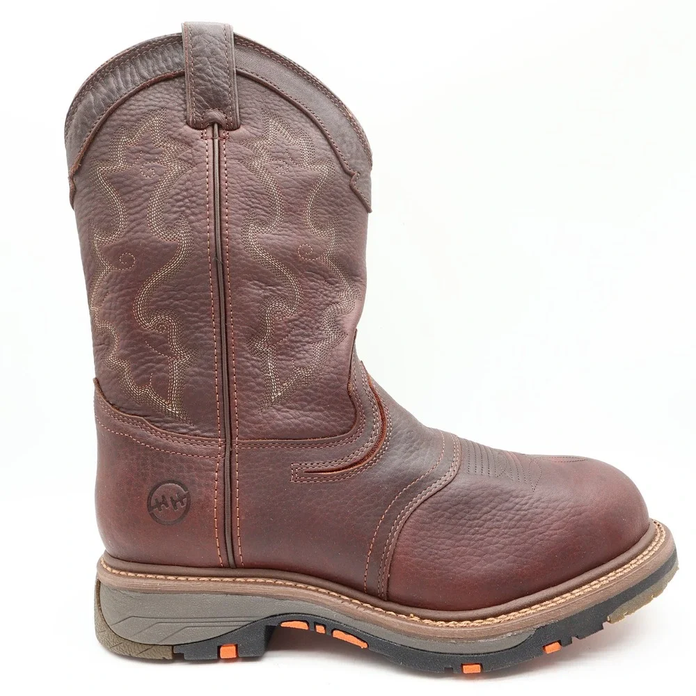 Double-H Modern Roper Work Boots Mens 12 D Brown Leather Composite Toe NIB